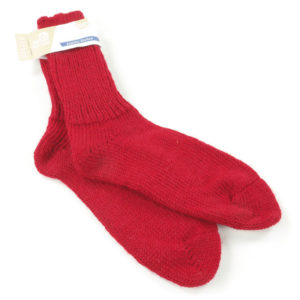 Schurwoll-Socke dick rot - Sonderfarbe