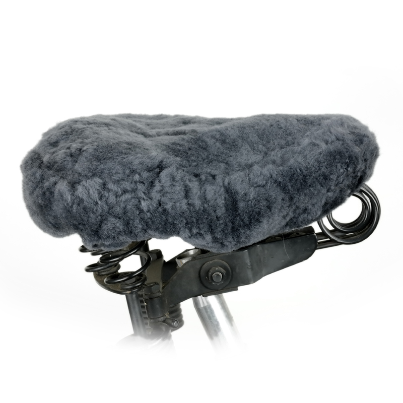 Fahrrad-Sattelbezug Fell anthrazit