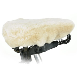Fahrrad-Sattelbezug Fell beige