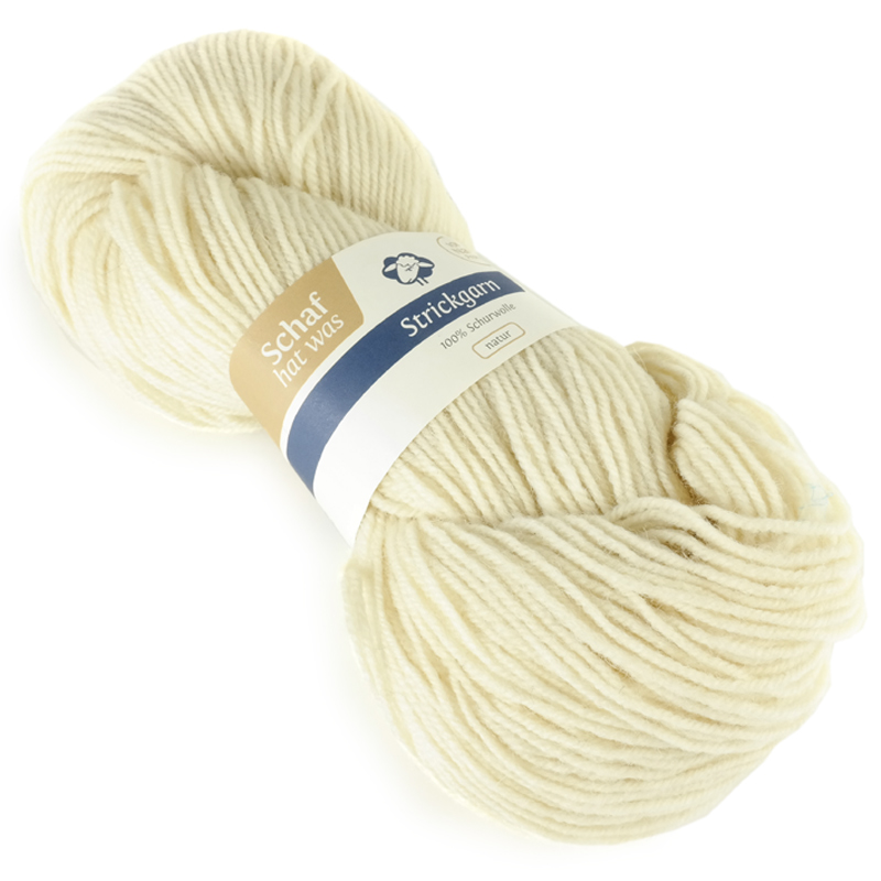 Strickgarn 100% SSW auf Strang wollweiß