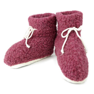 Yeti-Stiefel Wollflor bordeaux Gr. 36-38 - Restposten