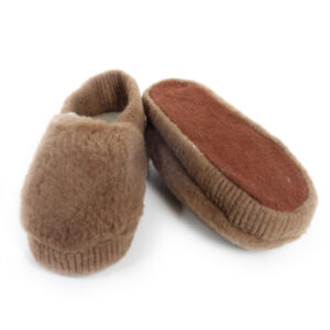 Hausschuh Wollflor Flauschies braun Gr. 36-37 - Restposten