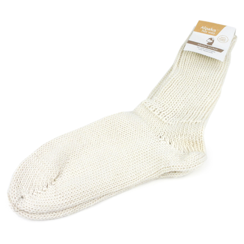 Socke dick wollweiß - 100% Alpaka