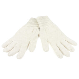 Alpaka-Strick-Handschuh Finger wollweiß